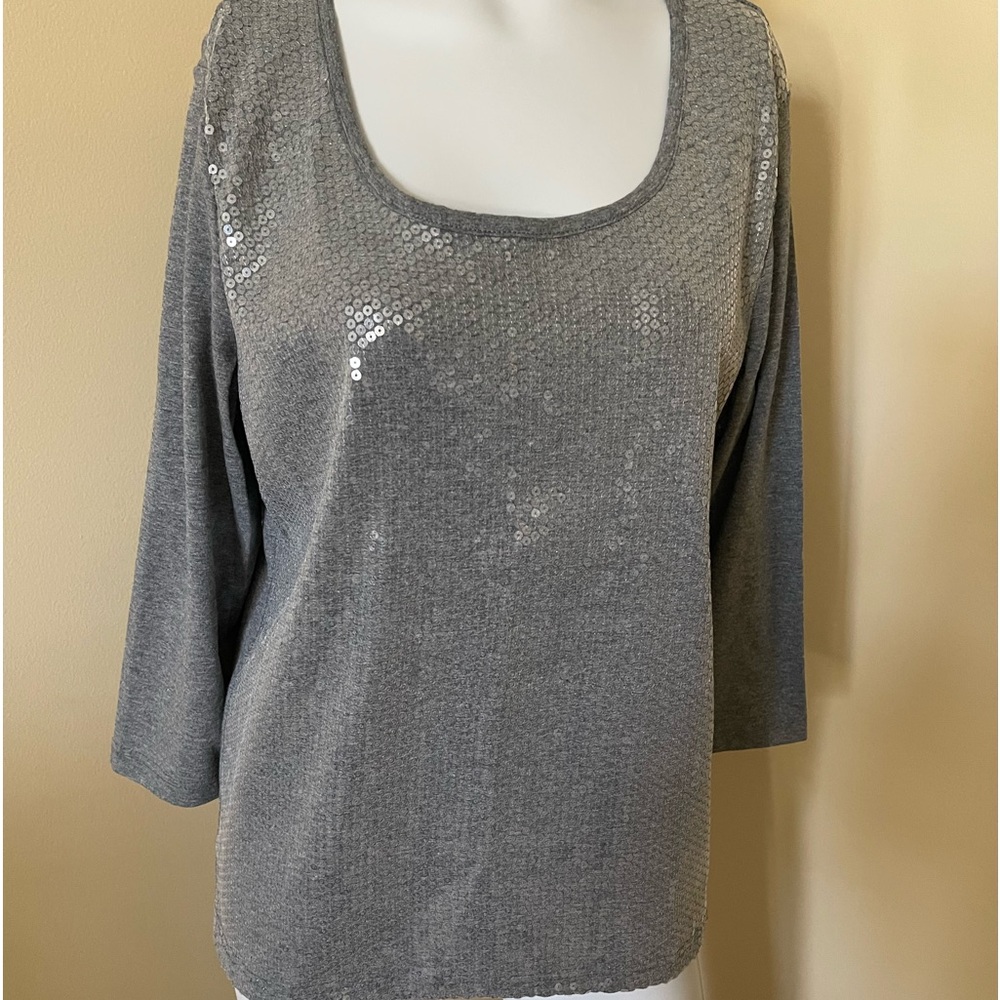 Grey Sequin Tee